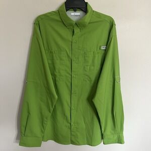 Columbia Sportswear PFG Mens Large Tamiami II Long Sleeve Button Down Green